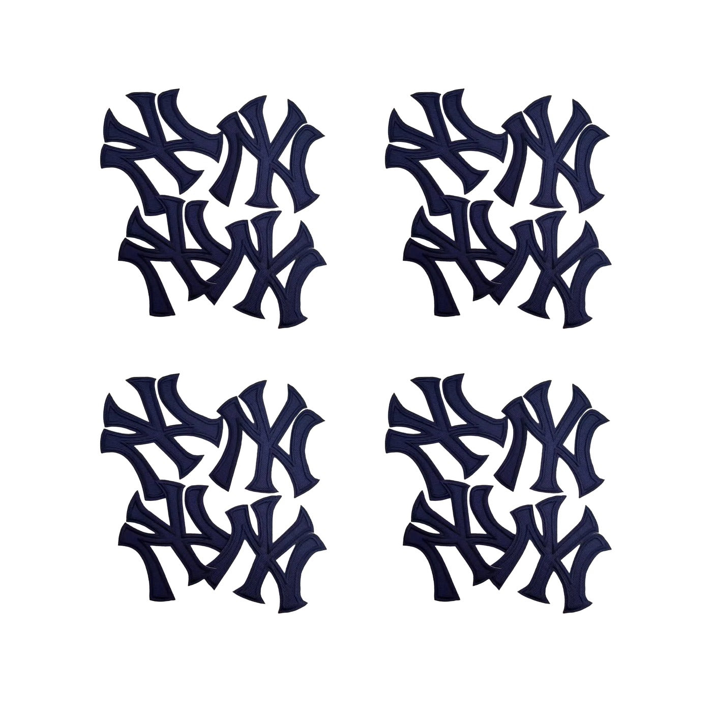 Pro Patches Matrix: New York NY Letter Iron-On Patch - Navy 3" x 3" - Pack of 4
