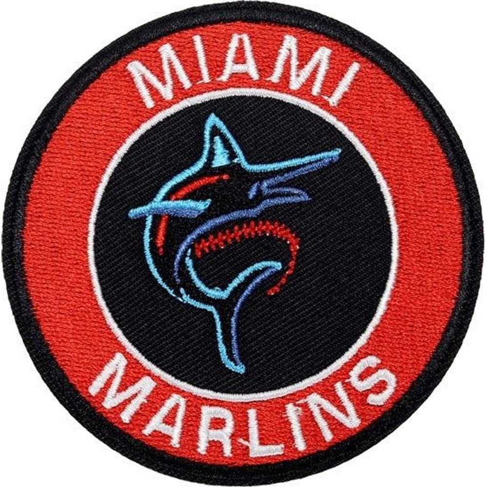 Miami Marlins baseball team logo iron-on embroidered patch - 3.15" x 3.15"
