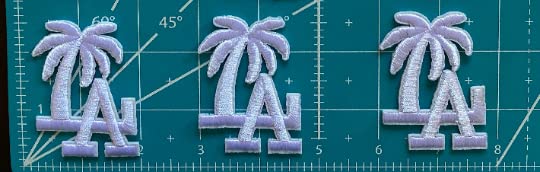 Los   Angeles   Baseball   La   Letter   Embroidered   Iron-on   Patch   3   Pcs   Set   -   Size   2.25"   x   1.5