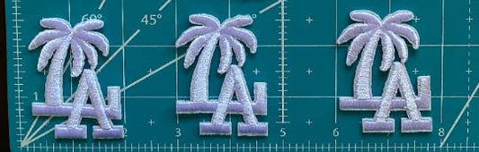Los   Angeles   Baseball   La   Letter   Embroidered   Iron-on   Patch   3   Pcs   Set   -   Size   2.25"   x   1.5