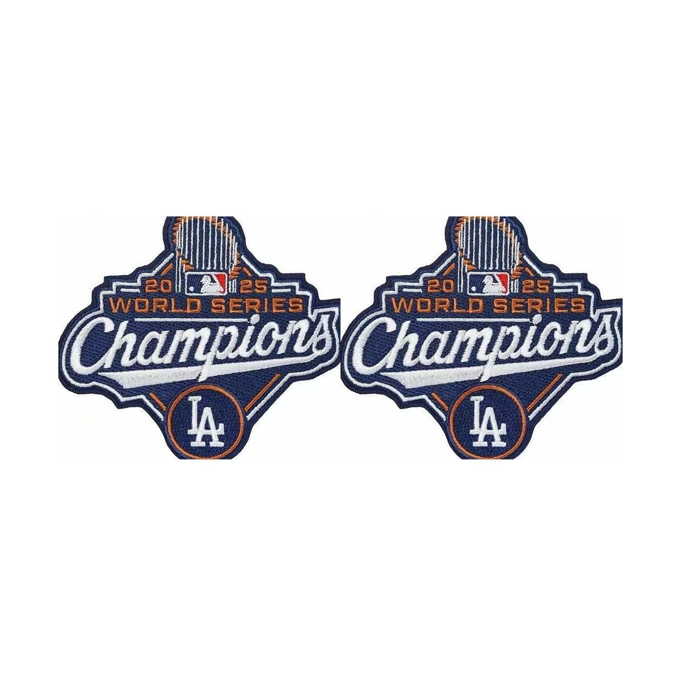 Pro Patches: Los Angeles Dodgers Championship Iron-On Patch Series - 2025 Champions Gold Letter - 3.5" x 4" - Set of 2