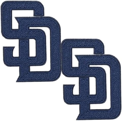 Iron-on Patches Sports Sd San Diego Teams Letter - Pack Of 4 - Ideal For Shirts, Jackets, Hats, Jeans, Shoes, Bags - Durable, Easy Apply (navy) - 2" x 3"
