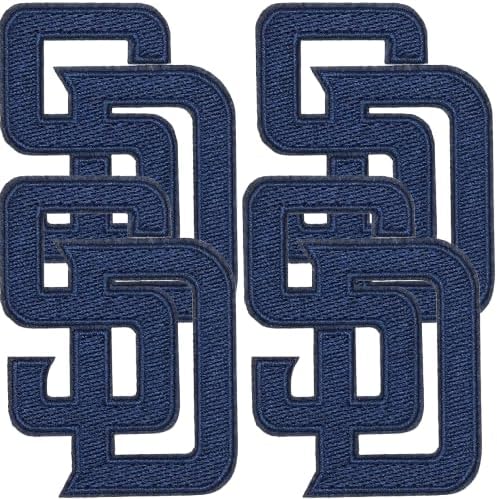Iron-on   Patches   Sports   Sd   San   Diego   Teams   Letter   -   Pack   of   4   -   Ideal   For   Shirts,   Jackets,   Hats,   Jeans,   Shoes,   Bags   -   Durable,   Easy   Apply   (navy)