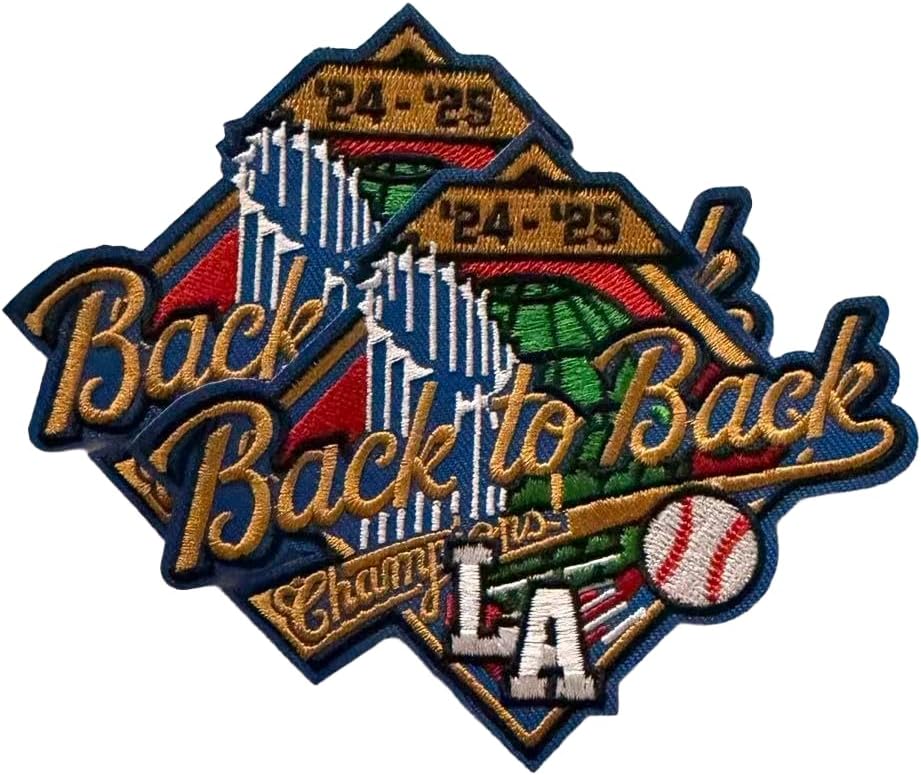 Iron-on Patches La Champion Logo - Pack Of 2 - Baseball Sports Team Patch For Jersey, Shirts, Jackets, Hat, Jeans, Bags La City (4" X 3")