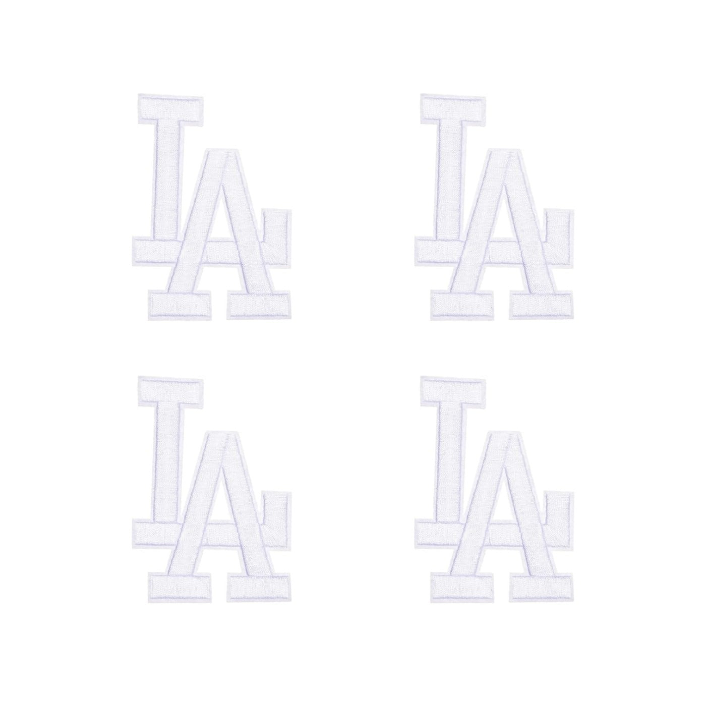 Pro Patches Matrix: Los Angeles LA Large Letter Iron-On Patch - 3.5" x 2.5" - White - Pack of 4