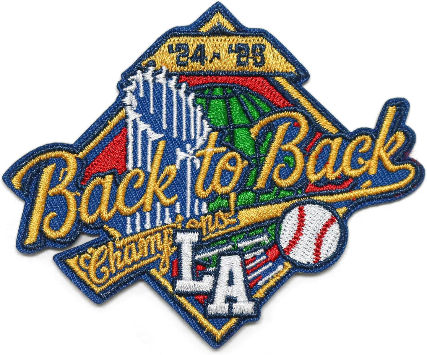 Iron-on Patches La Champion Logo - Pack Of 2 - Baseball Sports Team Patch For Jersey, Shirts, Jackets, Hat, Jeans, Bags La City (4" X 3")