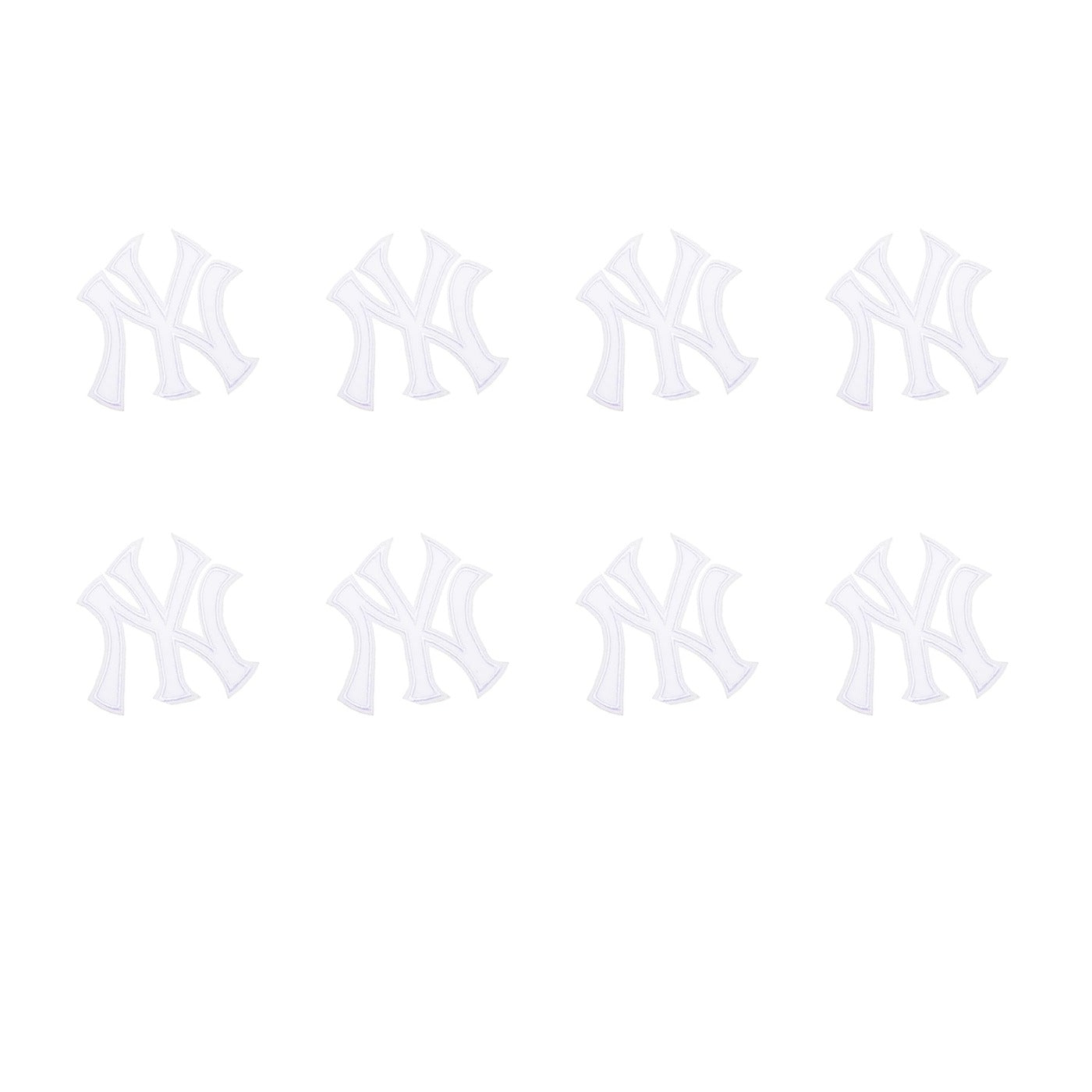Pro Patches Matrix: New York NY Letter Iron-On Patch - White 3" x 3" - Pack of 8