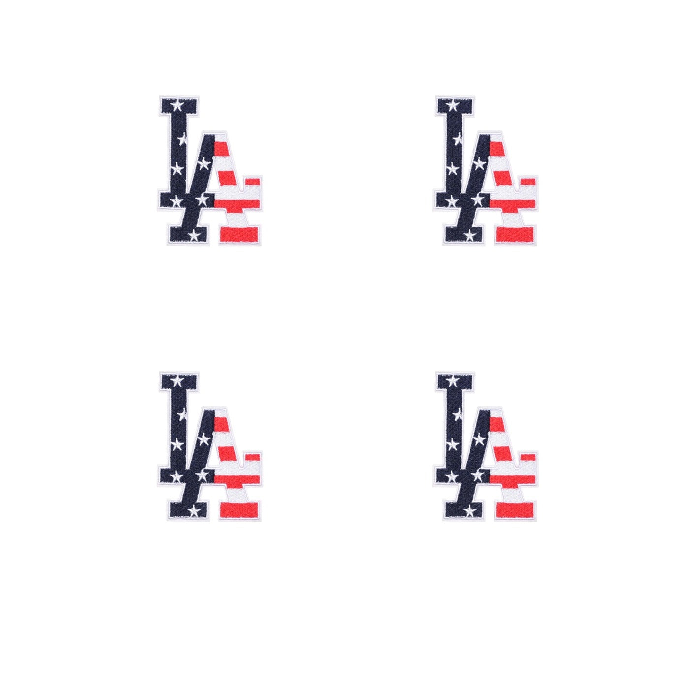 Pro Patches Matrix: Los Angeles LA Large Letter Iron-On Patch - 3.5" x 2.5" - Stars & Stripes - Pack of 4