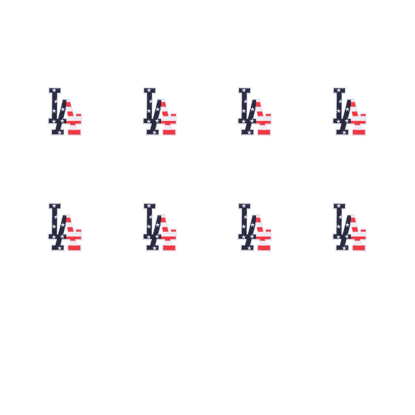 Pro Patches Matrix: Los Angeles LA Large Letter Iron-On Patch - 3.5" x 2.5" - Stars & Stripes - Pack of 8