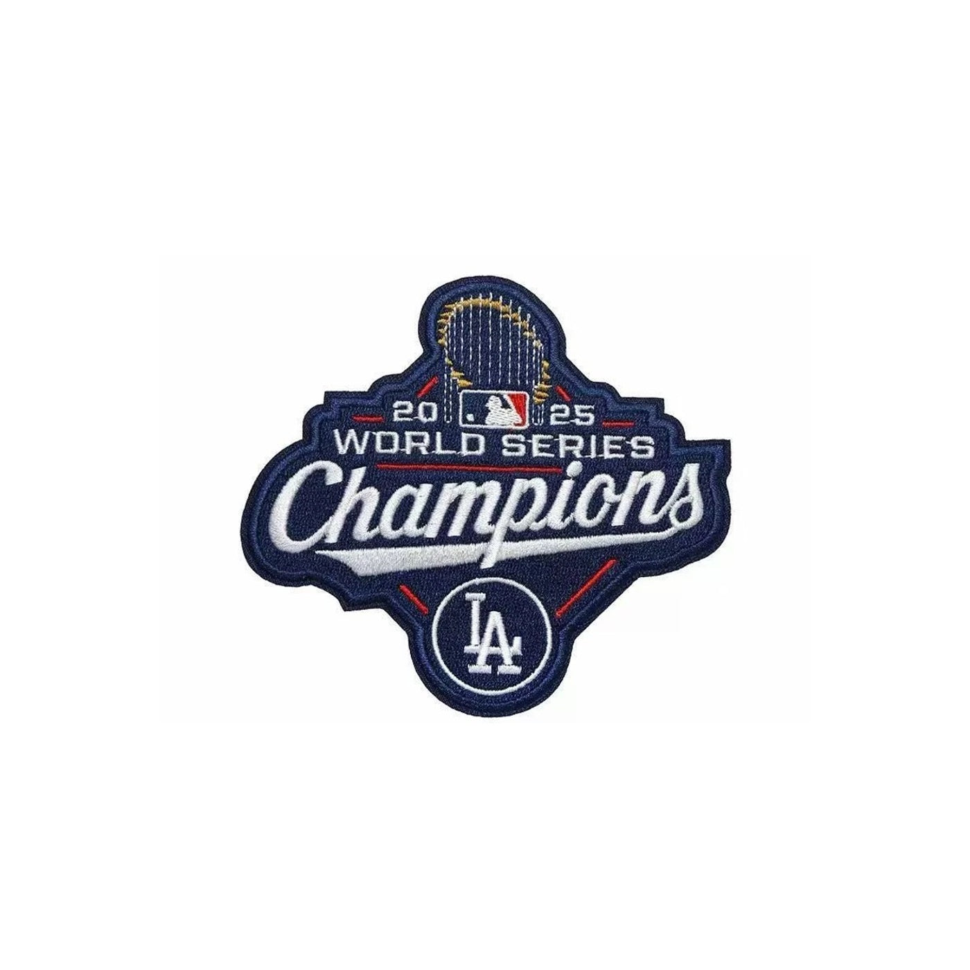 Pro Patches: Los Angeles Dodgers Championship Iron-On Patch Series - 2025 Champions White Letter - 3.5" x 4" - Single Patch