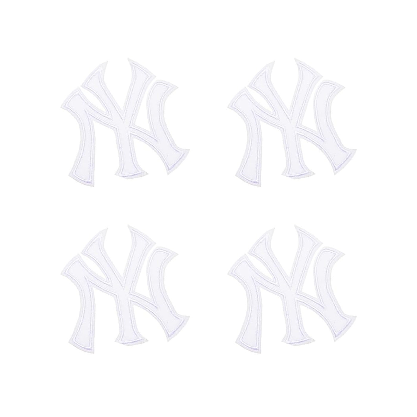 Pro Patches Matrix: New York NY Letter Iron-On Patch - White 3" x 3" - Pack of 4