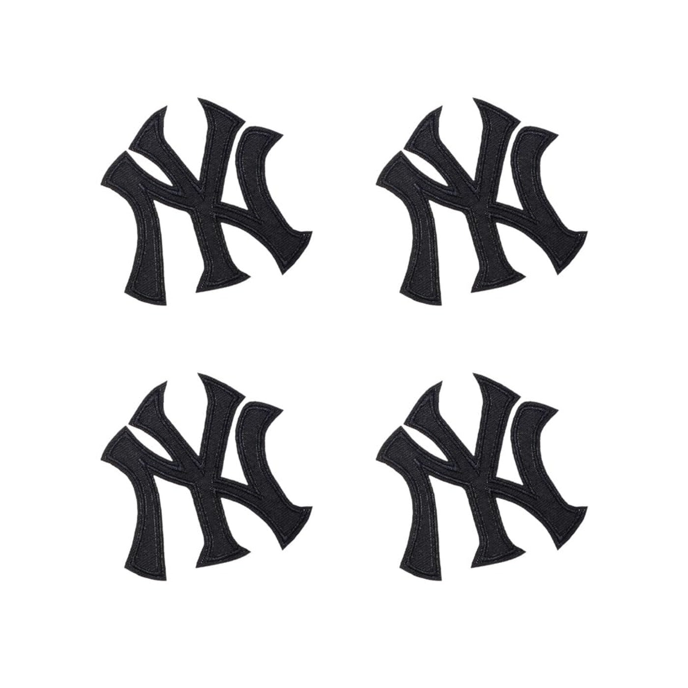 Pro Patches Matrix: New York NY Letter Iron-On Patch - Black 3" x 3" - Pack of 4