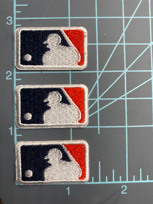Iron-on   Or   Sew   On   Patch   Baseball   Logo   -   1.25"   X   0.75"   -   Pack   Of   3   Major   League   Patches