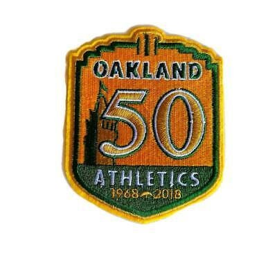 Oakland   Athletics   50th   Anniversary   Iron-on   Embroidered   Patch   -   Size   4”   X   3”
