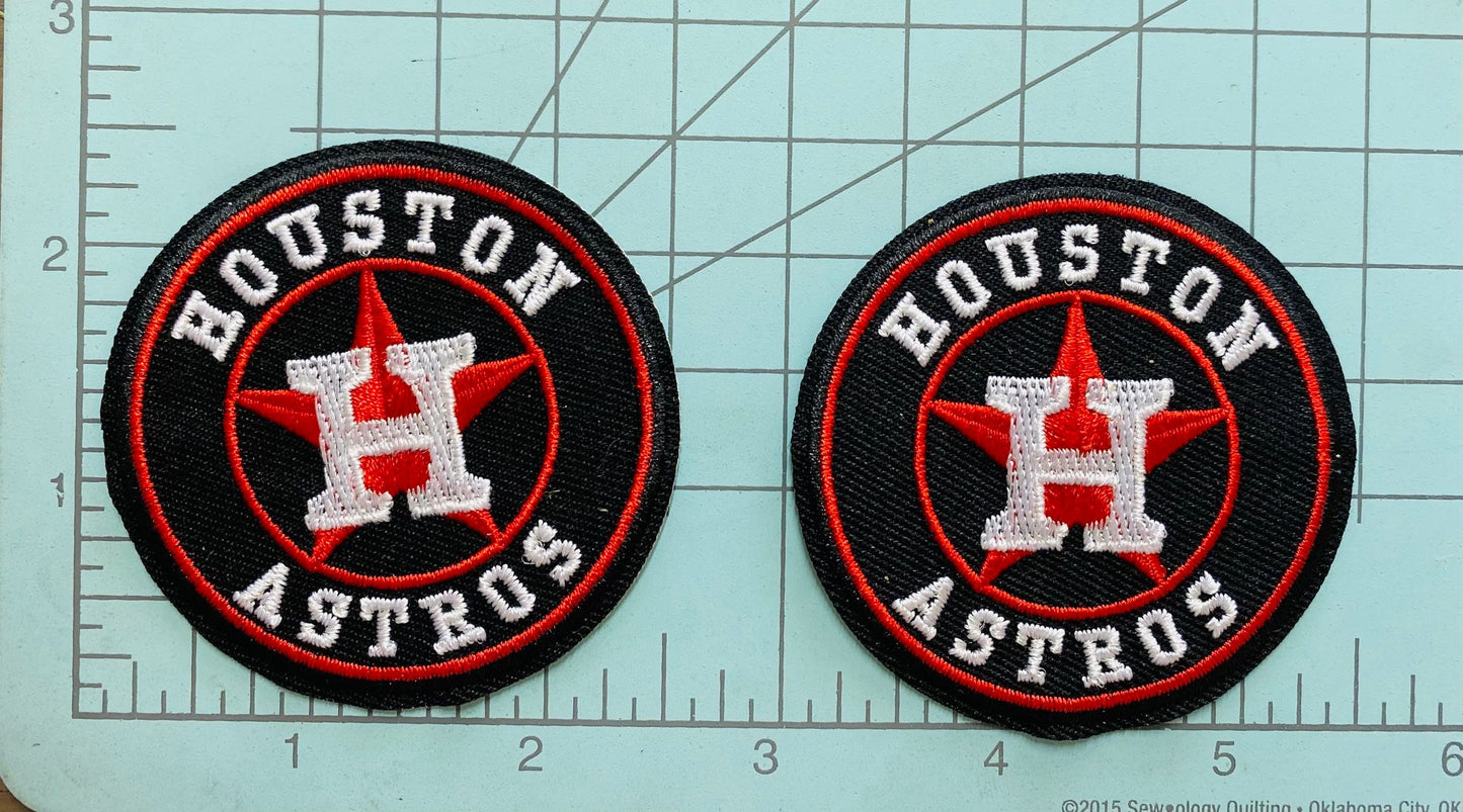 Iron-on   Patch   Houston   Astros   -   2.5"   X   2.5"   -   Pack   Of   2   -   Ship   From   Us