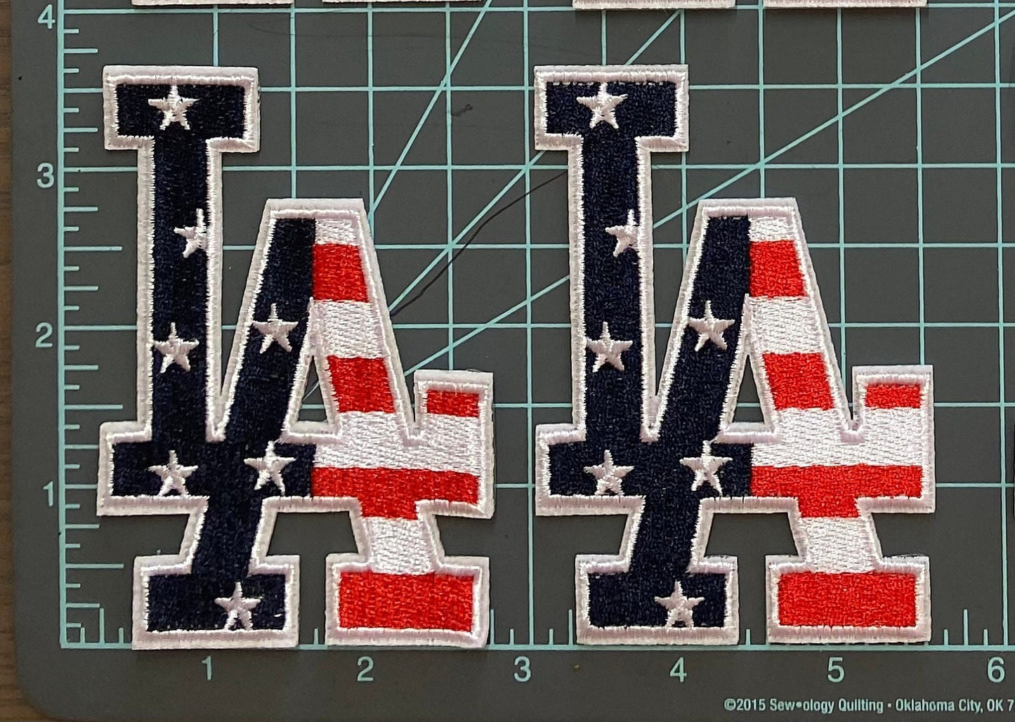 Usa   Flag   Los   Angeles   La-dodgers   Iron-on   Patch   July   4th   Edition   -   2.5"   X   3.75"   -   Pack   Of   2