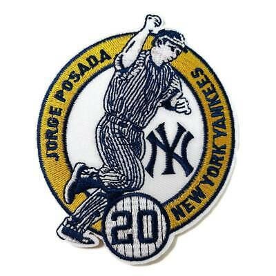 Jorge   Posada   #20   Retirement   Jersey   Iron-on   Patch   -   4.25"   X   3.5"   -   New   York   Yankees