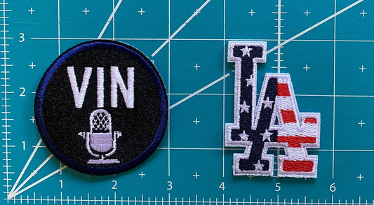 Vin   Scul   Patch   With   La   Flag   Logo   Set   -   Los   Angels   La   Dodgers   Jersey   Iron-on   Patch   2.5”   X   2.5”