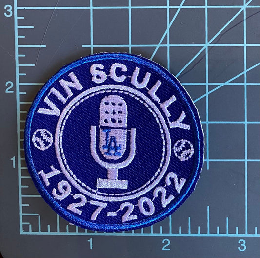 Vin   Scully   Iron-on   Patch   Los   Angels   La   Dodgers   Jersey   Baseball   Hat   Cap   -   Size   2.5”   X   2.5”
