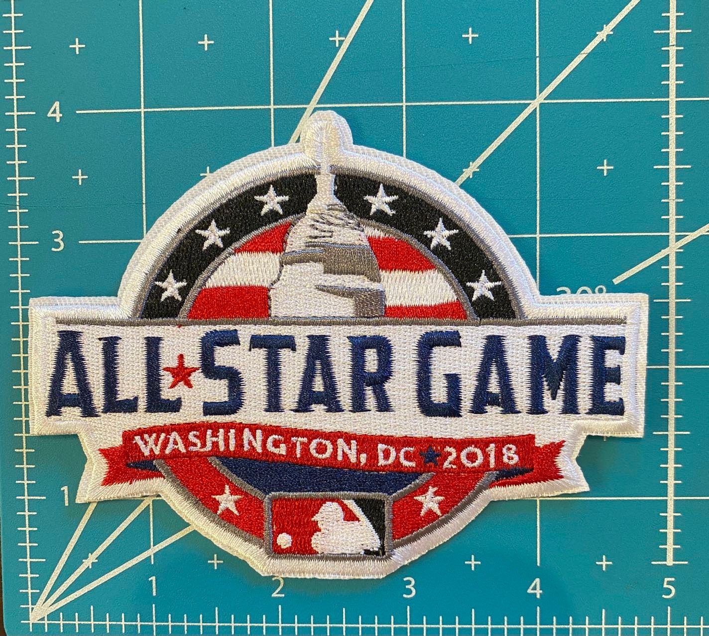2018   Major   League   Baseball    All   Star   Game   Iron-on   Patch   -   Washington   Dc   -   4.5"   X   3.5"