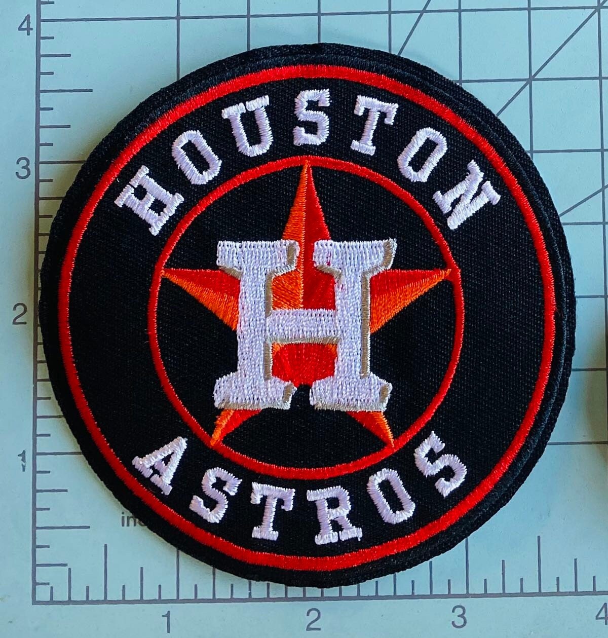 Houston   Astros   Iron-on   Patches   Set   -   Round   Logo   Design   4"   X   4"