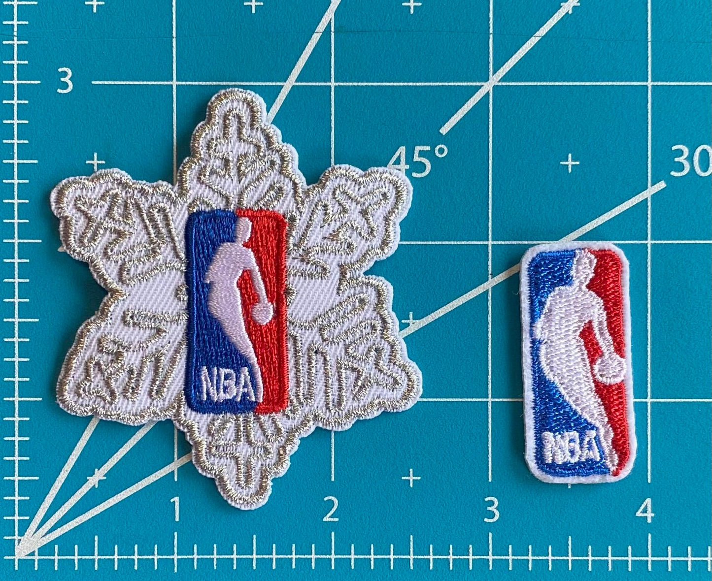 Basketball   Jersey   Embroidery   Patches   -   Christmas   Snow   Flake   &   NBA   Logo   Iron-on   Patch