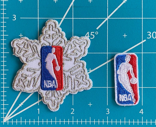 Basketball   Jersey   Embroidery   Patches   -   Christmas   Snow   Flake   &   NBA   Logo   Iron-on   Patch