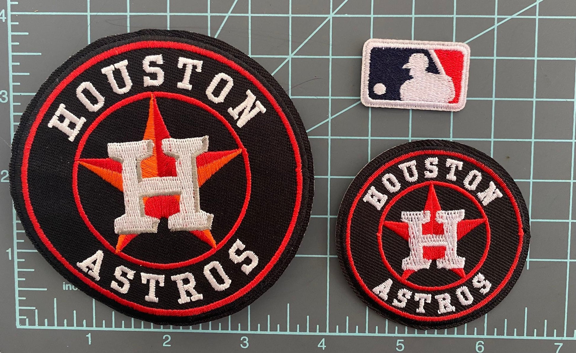 Houston   Astros   Iron-on   Patches   Set   Of   3