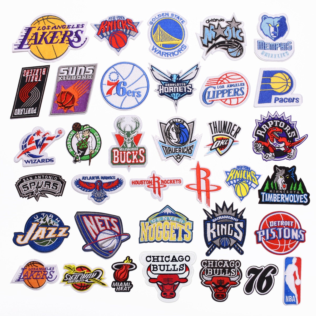 Basketball   Team   Logo   Iron-on   Patches   NBA   Jersey   Embroidery