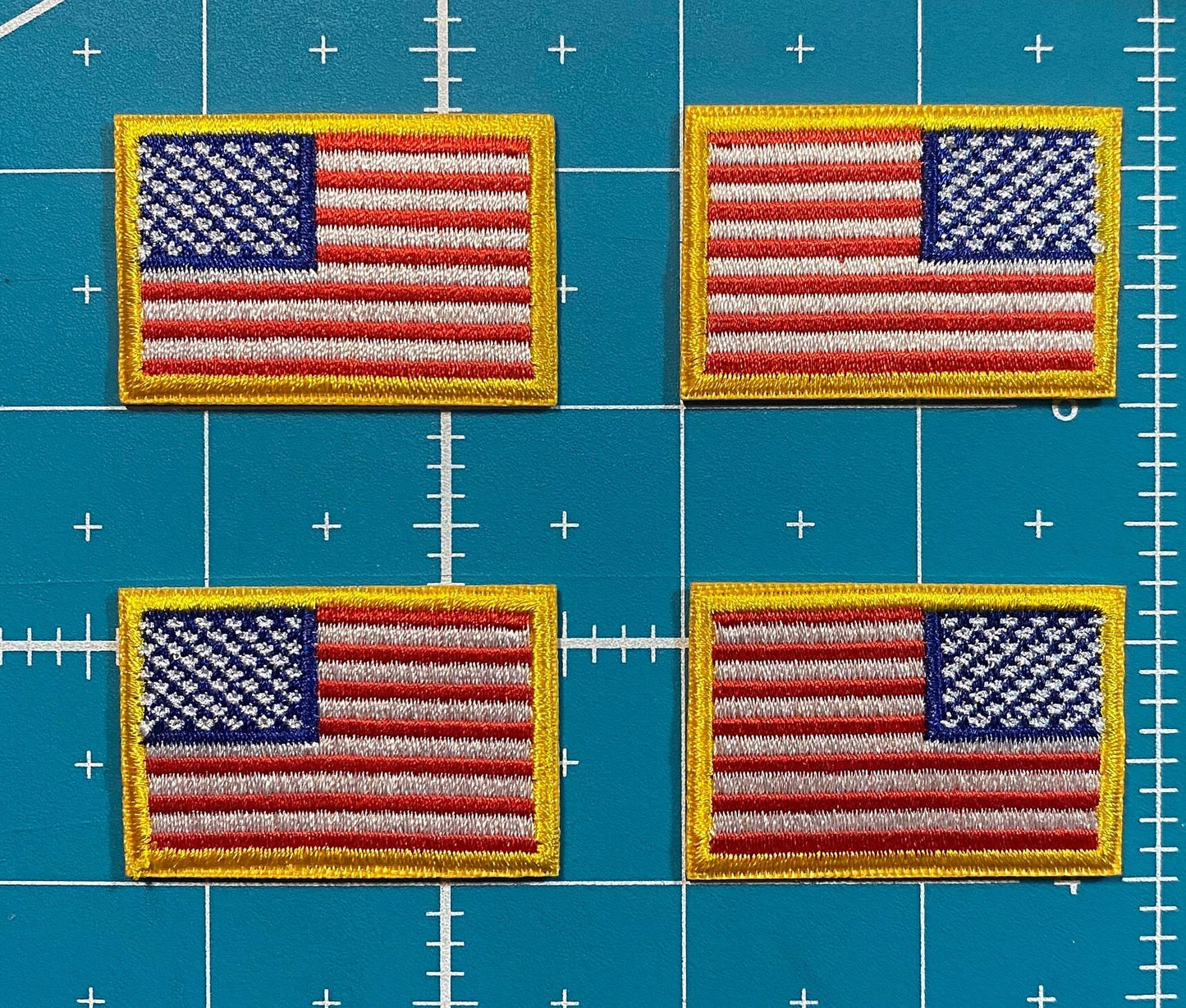 Small   American   Flag   Iron-on   Patches   -   1.75"   X   1.25"   Set   Of   4   Usa   Flag   Embroidered   Applique   For   Clothing   And   Accessories