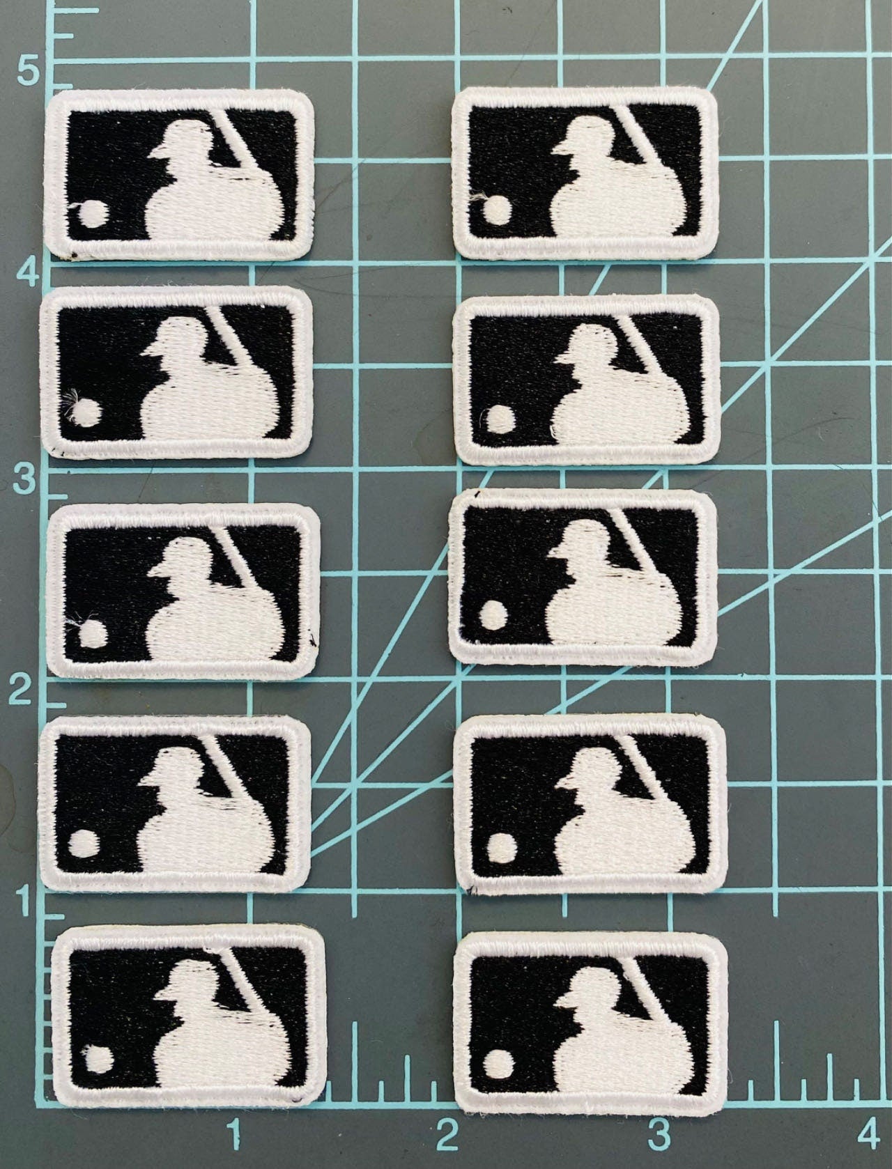 Pack   Of   10   Black   Baseball   Logo   Diy   Iron-on   Sew   On   Patches   -    Pro   Sports   Major   League