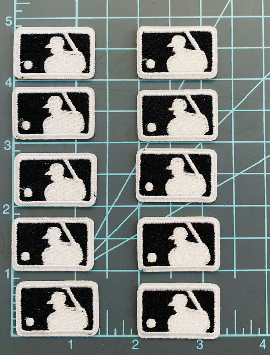 Pack   Of   10   Black   Baseball   Logo   Diy   Iron-on   Sew   On   Patches   -    Pro   Sports   Major   League