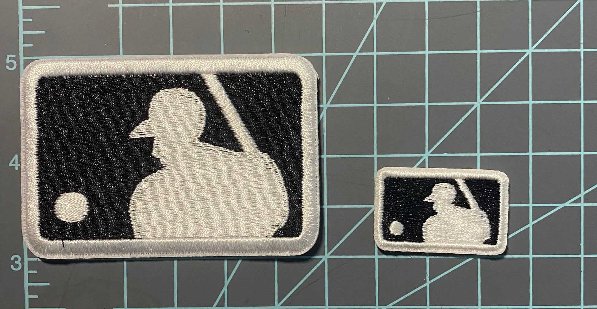 Black   Baseball   Umpire   Logo   Iron-on   Patch   -   Set   Of   2   -   Size   3”   X   2”   &   1.25”   X   0.75”