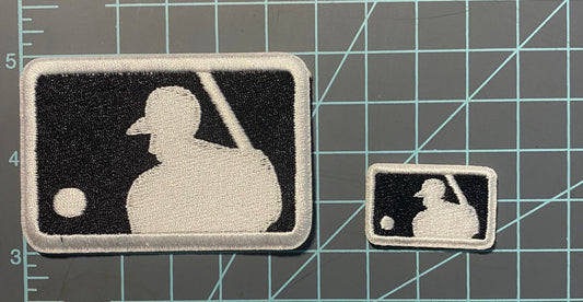 Black   Baseball   Umpire   Logo   Iron-on   Patch   -   Set   Of   2   -   Size   3”   X   2”   &   1.25”   X   0.75”