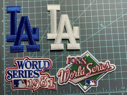 Dodgers   World   Series   Championship   Set   Of   4   Iron-on   Patch   -1991   &   1998   With   Two   La