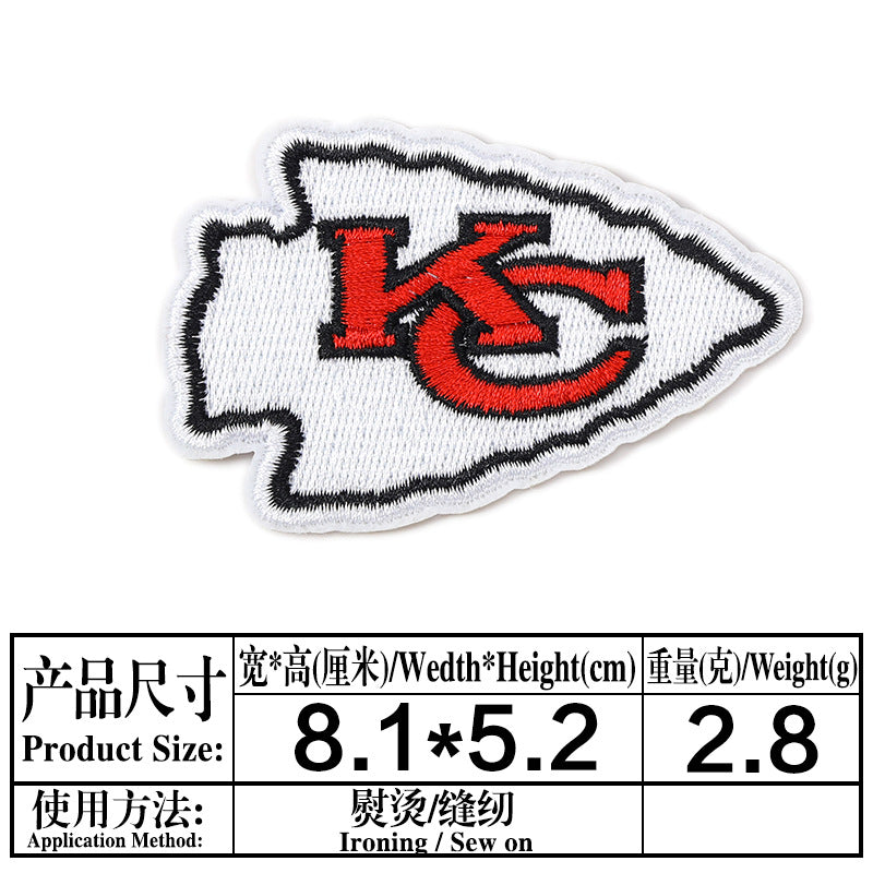 6 Pack Kansas City Football Patches Iron-on 3“ X 2.25”