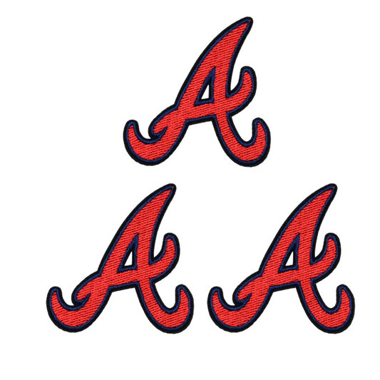 Atlanta   Braves   A   Red   3   Iron-on   Embroidered   Patch   -   Pack   of   3