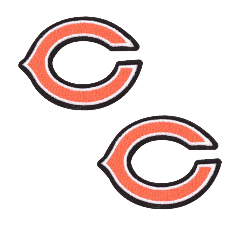 Chicago   Cubs   C   Orange   2   Iron-on   Embroidered   Patch   -   Pack   of   2