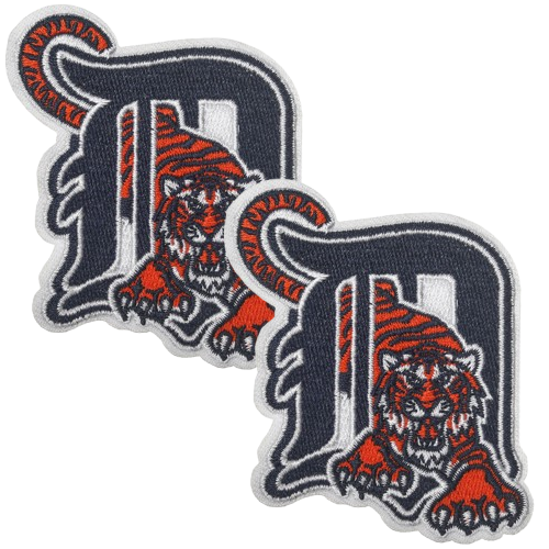 Detroit   Tigers   D   2   Iron-on   Embroidered   Patch   -   Pack   of   2