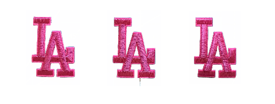 Los Angeles LA Letter Iron-On Patch - 2.25" x 1.5" - Pink Pack of 3