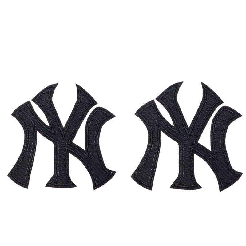 New York NY Letter Iron-On Patch - Black 3" x 3" Pack of 2