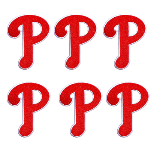 Philadelphia   Phillies   P   Red   6   Iron-on   Embroidered   Patch   -   Pack   of   6