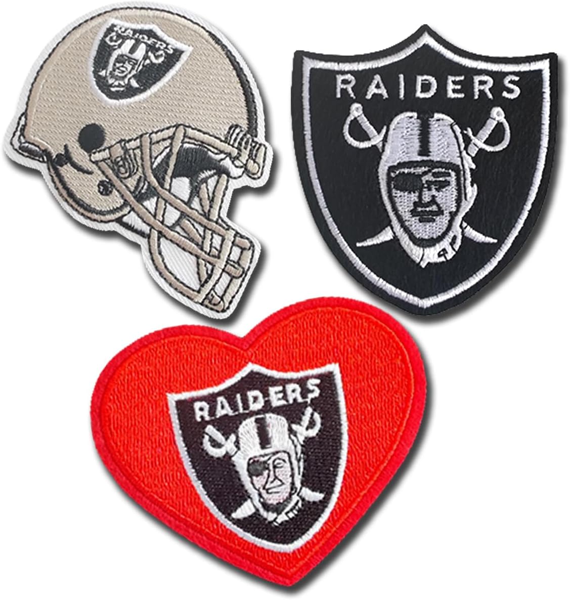 Raiders   3pc   Iron-on   Embroidered   Patch