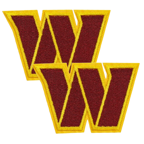 W   Commanders   X   2   Iron-on   Embroidered   Patch