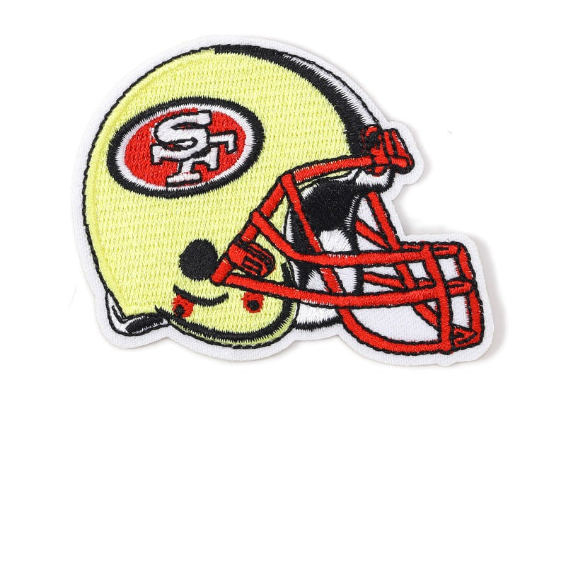 49ers Helmet Iron-On Embroidered Patch - 8.2 x 6.4 cm product photo