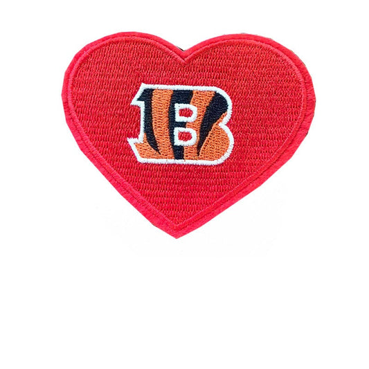 Bengals Heart Iron-On Embroidered Patch - 8.5 x 6.7 cm product photo