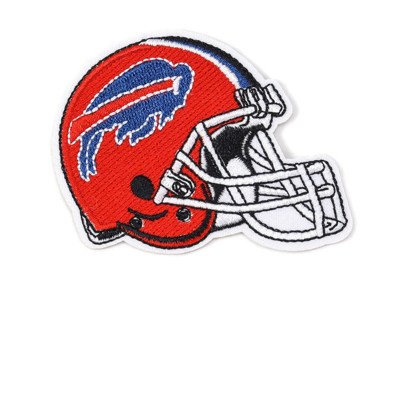 Buffalo Helmet Iron-On Embroidered Patch - 8.2 x 6.2 cm product photo