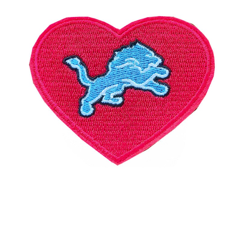Lions Heart Iron-On Embroidered Patch - 8.5 x 6.8 cm product photo