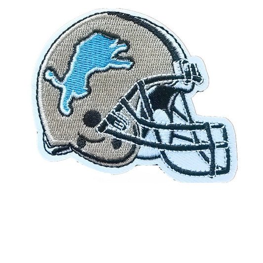 Lions Helmet Iron-On Embroidered Patch - 8.3 x 6.3 cm product photo